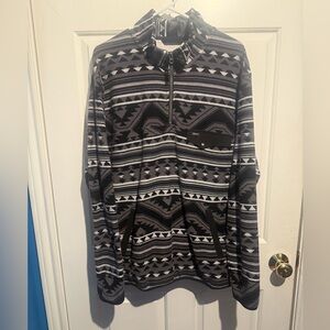 Rafter C Red Dirt Men’s Black & White Aztec Quarter Zip - Large